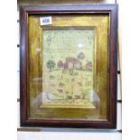 FRAMED & GLAZED PRINT OF AN 1804 SAMPLER 32 X 40 CMS