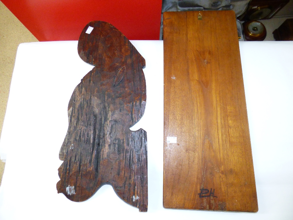 2 WOODEN AFRICAN STYLE WALL PLAQUES - Image 2 of 4