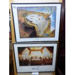 PAIR OF PRINTS, 'MOMENT OF EXPLOSION' & 'THE LAST SUPPER', 51 X 41 CMS