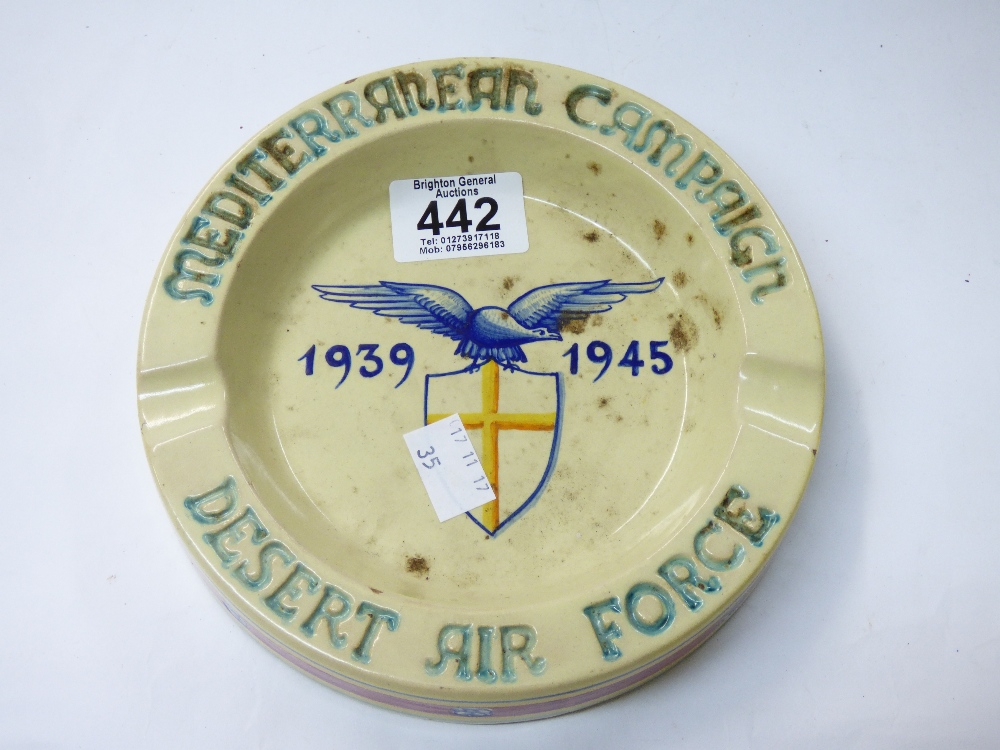 WWII MEDITERRANEAN CAMPAIGN DESERT AIR FORCE ASHTRAY