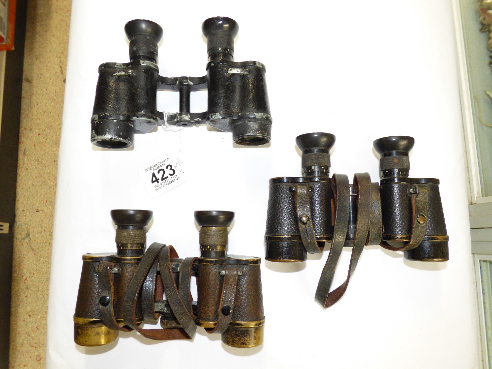 WWI GERMAN ARMY CARL ZEISS BINOCULARS X 3