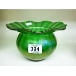 LOETZ STYLE IRIDESCENT GREEN GLASS VASE