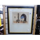 ETCHING BY EDGAR .I. PATTISON 'AN EASTERN GATE' 44 X 47 CMS