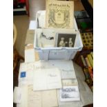 BOX OF EPHEMERA INCLUDING, DOCUMENTS, ADVERTISING & MAGAZINES