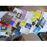 BAG OF EPHEMERA INCLUDING POSTCARDS & PROGRAMMES