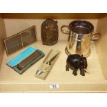 MIXED LOT INCLUDING LETTER OPENER, HARMONICA & PICTURE FRAME