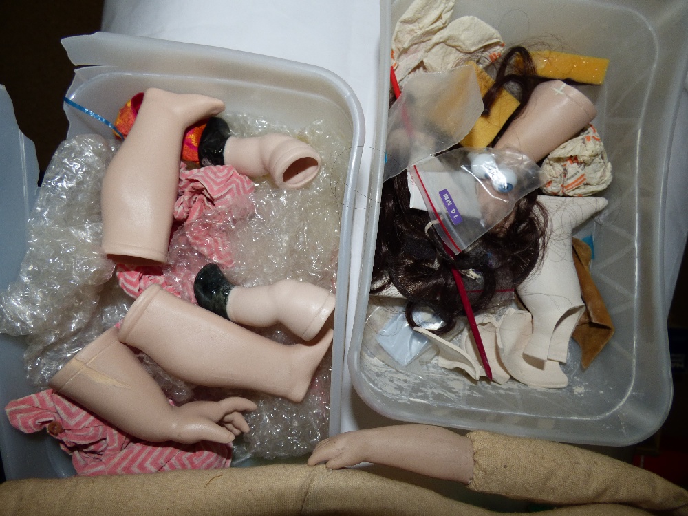 2 BOXES OF DOLLS & DOLL MAKING ITEMS - Image 3 of 5