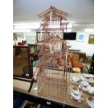 TALL WOODEN BIRD CAGE