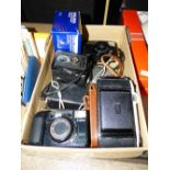 BOX OF CAMERAS INCLUDING CANON