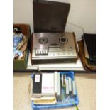 PHILIPS 4308 4 TRACK REEL TO REEL TAPE RECORDER & TAPES