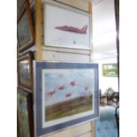 2 X FRAMED PRINTS RELATING TO THE RED ARROWS, ONE SIGNED