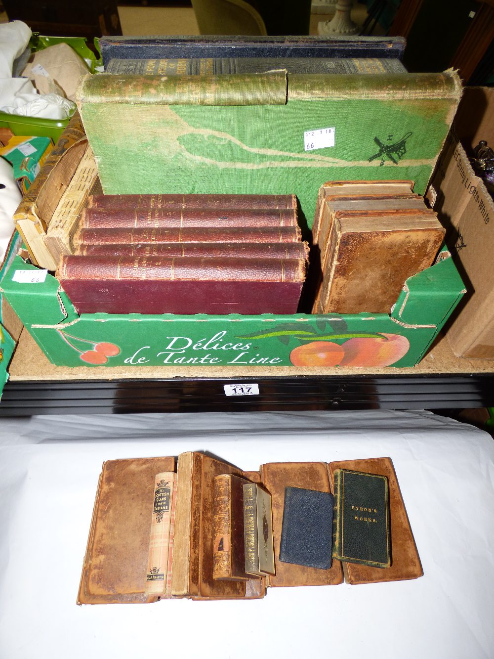 QUANTITY OF VINTAGE BOOKS, INCLUDING FAMILIAR WILD FLOWERS & SCOTTISH CLANS & THEIR TARTANS