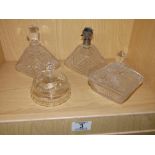 3 GLASS DRESSING TABLE CONTAINERS