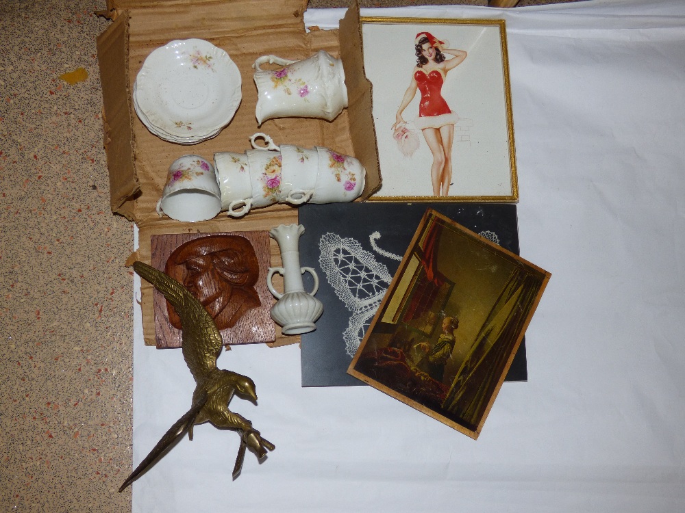 MIXED LOT INCLUDING WOODEN WALL PLAQUE - Image 3 of 3