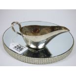 HALL MARKED SILVER SAUCEBOAT, WALKER & HALL 1937, 82.27 GRAMS