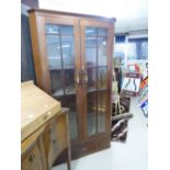 FLOOR STANDING CORNER DISPLAY CUPBOARD WITH GLAZED DOORS