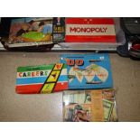 QUANTITY OF VINTAGE BOARD GAMES INCLUDING "GO" & "CAREERS"