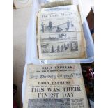 EPHEMERA INCLUDING 1963 'THE SCOTSMAN & 1945 DAILY EXPRESS NEWSPAPERS