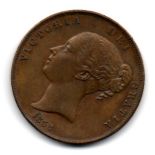 1859 penny OT no ww EF