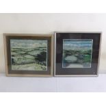 John Ellison two framed and glazed oils on panel a. Winter Landscape, 34.5 x 40cm, b. White Water