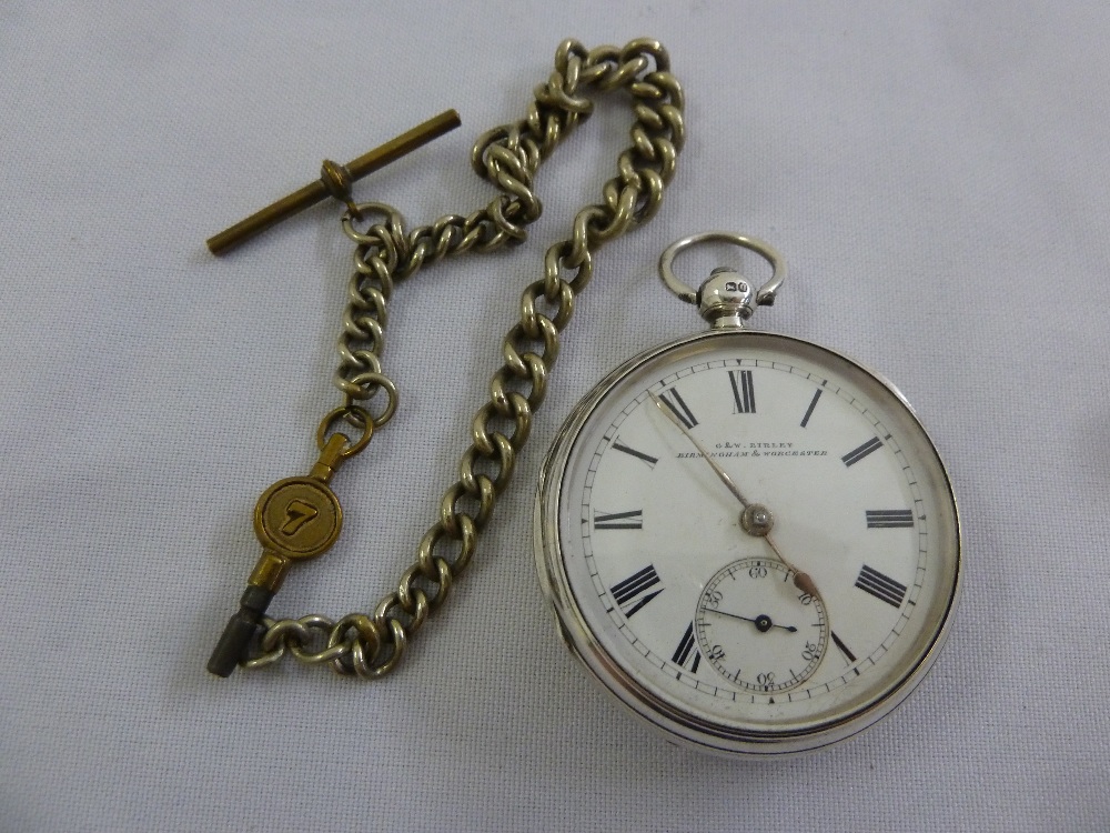 A silver pocket watch, Roman numerals and subsidiary seconds dial