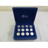 Royal Mint silver 2012 coin set in fitted leather case (12)