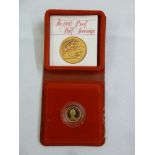 A 1980 proof half Sovereign in fitted case to include certificate