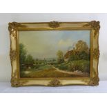 Duran Faine framed oil on canvas of a Dutch landscape, signed bottom right, 49 x 75cm