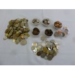 A quantity of mixed foreign and GB silver and bronze coins