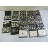 Sixteen proof sets of GB coins in original folders