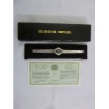 Bueche Girod 18ct white gold ladies wristwatch to include original certificate, approx total