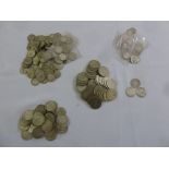 A quantity of pre 1920 and pre 1947 silver coins to include shillings, florins and half crowns