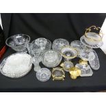 A quantity of cut glass to include fruit bowls, dishes and vases, (25)