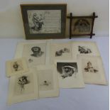 A quantity of Herbert Herkomer etchings to include portraits and a musical score (10)