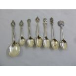 Seven silver hallmarked souvenir spoons