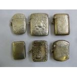 Six silver vesta cases, various dates and makers