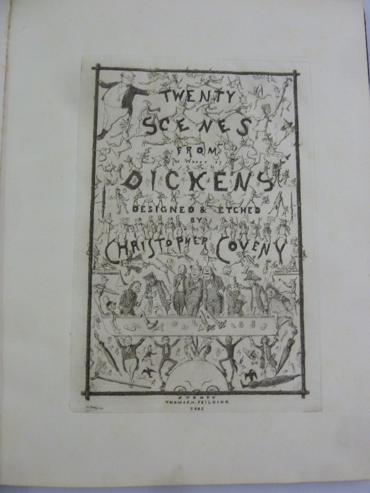 Fieldings twenty engraved scenes from the Works of Charles Dickens, in a hard bound leather - Image 2 of 2