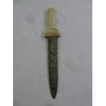 A 19th century Chinese carved soapstone decorative knife