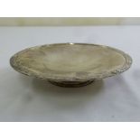 A silver fruit stand, circular with Celtic border on raised circular base, London 1939