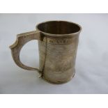 George IV silver mug with scroll handle and ribbed sides, London 1826