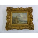 Framed oil on copper of a seascape, Bond Street Gallery label to verso, 15 x 20cm