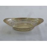 A Victorian pierced oval silver nut dish, Sheffield 1894