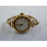 9ct yellow gold ladies wristwatch, approx total weight 27.9g, A/F