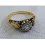 18ct gold and diamond solitaire ring, approx total weight 3.7g