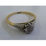 18ct yellow and white gold diamond ring, approx total weight 1.9g