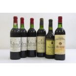 Six 75cl bottles of claret to include Chateau Lagrange 1981 Saint-Julien x 3, Chateau Canon-la-