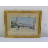 Georges Stein a framed watercolour view of Monte Carlo, signed bottom left, label to verso