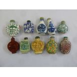 A quantity of Oriental snuff bottles of various forms (10)