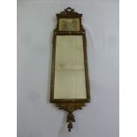 A late 19th century rectangular wall mirror A/F, 74.5 x 20.5cm