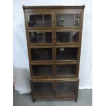 Minty (Globe Wernicke style) rectangular oak and glass five part book case to include a drawer